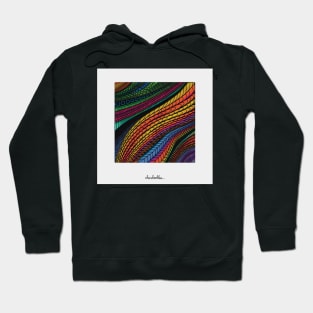 Go With the Colorful Flow Zentangle, Square Framed Digital Illustration, Rainbow Colors Hoodie